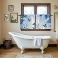 thumbnail image 4 of Blue White Floral Tier Curtains 24 Inch Length, Ombre Tulips Modern Art Spring Cafe Short Curtains for Bathroom Over Sink, Small Kitchen Curtain Light Filtering Tiered Drapes 2 Panels 27.5"Wx24"L, 4 of 8