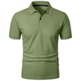 thumbnail image 2 of Otvok Men's Shirt Casual Fashion Solid Color Lapel T-shirt Short Sleeved Round Neck Tops, 2 of 3