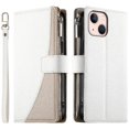 thumbnail image 1 of Funda cartera GANGXUN para iPhone 13 Mini , cuero PU con tarjetero, cremallera, correa de mano, soporte y protección 633°, 1 of 6