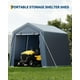 thumbnail image 2 of Yeshouse caseta de almacenamiento exterior 2,13x3,66 m, garaje portátil impermeable y resistente con puerta enrollable y ventanas ventiladas, ideal para moto, bici, coche o leña, 2 of 8