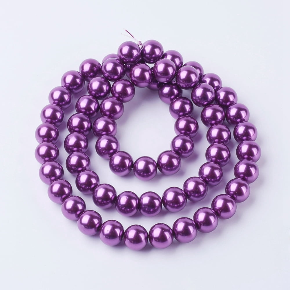 Glass Pearl Beads Strands Round Mixed Color 6mm Hole: 0.5mm about 140pcs/strand 32 inch/strand