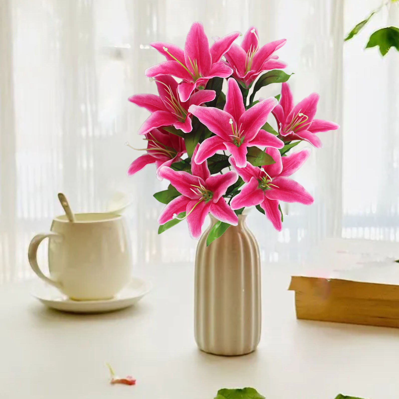 JJKBVCLO Lily Bouquet 10 Head Lily Bouquet With Stem Flowers Lily