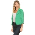 thumbnail image 3 of Women's Solid Comfy Casual Office Work 3/4 Long Sleeve Open Front Blazer Jacket S-3XL, 3 of 5