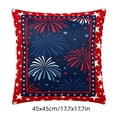 thumbnail image 3 of 4th of July Patriotic Throw Pillow Cover, 18x18 Inch Red White Blue Stars & Fireworks Design, Square Cushion Case for Sofa, Couch and Bed, 3 of 7