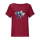thumbnail image 4 of Blusa de manga corta con estampado regular de flecos y cuello redondo de algodón y cáñamo para mujer OAVQHLG3B Store  lin121212, 4 of 5