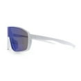 thumbnail image 6 of Mens Oversized Shield Color Mirror Sport Wrap Plastic MTB Rectangle Sunglasses White - Blue Mirror, 6 of 7