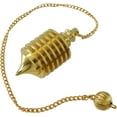 thumbnail image 1 of Myhealingworld Pendule en Métal Laiton à 7 Anneaux, Pointe Conique, avec Chaîne., 1 of 6