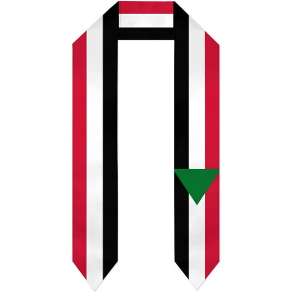 DABOYOZHZH Sudan Flag Graduation Shawl Sash Stole Wraps Scraf For International Study Pride Women Men
