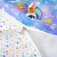 thumbnail image 4 of meiyoeat Kawaii Rainbow Unicorn Bedding For Girls,Colorful Cute Stars Print Duvet Cover Full For Kids,Colorful Stars Reversible,3-Piece(No Comforter), 4 of 6