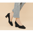 thumbnail image 4 of Women's Square Toe Dress Shoes Comfortable Low Wedge Mesh Shoes for Women Anti Slip with Chunky Heel Shoes Classic Soft, 4 of 12
