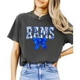 thumbnail image 6 of Rams Blue Floral Bow Shirt for Women & Teens Trendy Team Spirit Sports Fan Graphic Tee Pepper Shirt Adult Small, 6 of 7