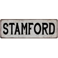 thumbnail image 1 of STAMFORD Vintage Look Rustic Metal City State Sign 8 x 24 Matte Finish Metal 108240041200, 1 of 1
