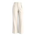 thumbnail image 4 of DeHolifer Women's Pants High Waist Casual Solid Color Straight Leg Work Business Dressy Pants White S, 4 of 6