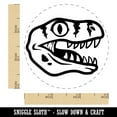 thumbnail image 2 of Velociraptor Dinosaur Head Self-Inking Rubber Stamp Ink Stamper - Lime Green Ink - Small 3/4 Inch, 2 of 7