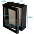 thumbnail image 4 of Shadow Box Frame 11x13, Depth 5in Shadow Boxes Display Cases, Acrylic Door, Rustic Burnt Wood, Vintage Metal Accents, Hinged Door, Metal Handle and Latch, Linen Back, 4 of 7