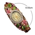 thumbnail image 5 of AYYUFE 3PCS Bangle Dress Watch Vintage Faux Crystal Alloy Pretty Floral Pattern Bracelet Watch for Casual,Blue, 5 of 8
