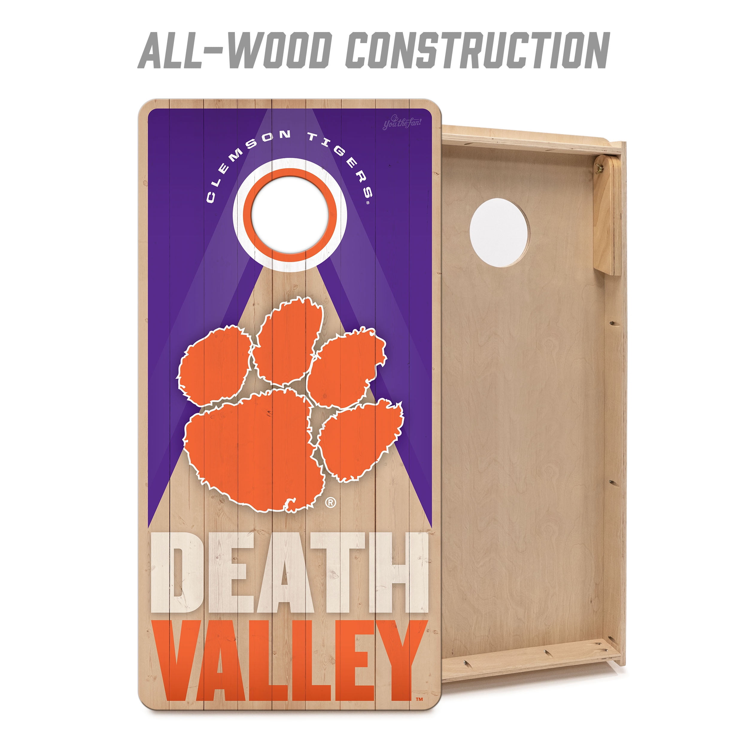 YouTheFan NCAA Clemson Tigers 2X4 Slogan Series Cornhole NO BAGS