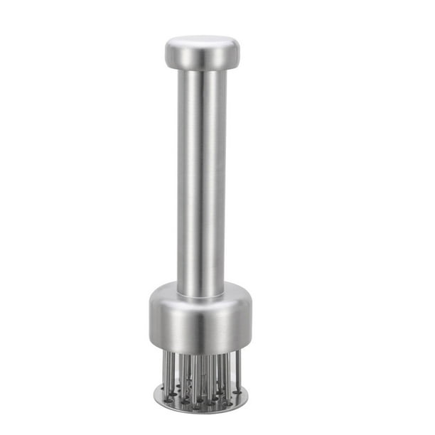 Bearachild Insertar aguja para carne con resorte incorporado Fácil limpieza Acero inoxidable duradero Resistente y duradero Cocina y Comedor
