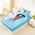thumbnail image 4 of Castle Fairy Kwaii Bow Black Kawaii Princess Twin Sheets 3pcs,Glittery Diamond Background Bedding,Cyan Sky Silver,1 Fitted Sheet, 1 Flat Sheet and 1 Pillowcase, 4 of 6