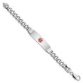 thumbnail image 2 of Sterling Silver Rhodium-plated Medical ID Curb Link Bracelet 8 Inch "Bracelets, 2 of 3