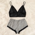 thumbnail image 3 of Conjunto de Pijama de dos piezas para mujer, Top de camisola, pantalones cortos de encaje, ropa de dormir, ropa interior, bragas, trajes, lencería, 3 of 3