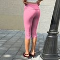 thumbnail image 7 of Women's Capri Leggings with Fold-over Waistband, Sexy Slim Fit Yoga Pants, Stretchy Ruched Workout Trousers for Gym and Running, 7 of 7