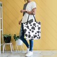 thumbnail image 4 of FORMRS Womens Canvas Tote Bag with Zipper Inner Pocket Shoulder Handbag, Cow Spots, 4 of 7