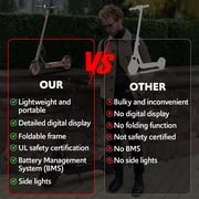 Electric scooters for adults, 8.5 tire, 19 mph, 19-mile range, 550W foldable with side light & app