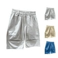 thumbnail image 4 of Odeerbi 3-12 Años Niños Cargo Shorts Verano Bermudas de Algodón Pantalones Cortos Deportivos Casual Loose Color Sólido Cintura Elástica Jeans Shorts, 4 of 4
