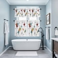 thumbnail image 4 of Colorful Stars Kitchen Curtains Valances and Tiers Set of 3 Vintage Red Orange Blue Green Star Shiny Diamonds Tier Curtains and Valance with Rod Pocket for Small Windows, 27.5"x24", 4 of 9