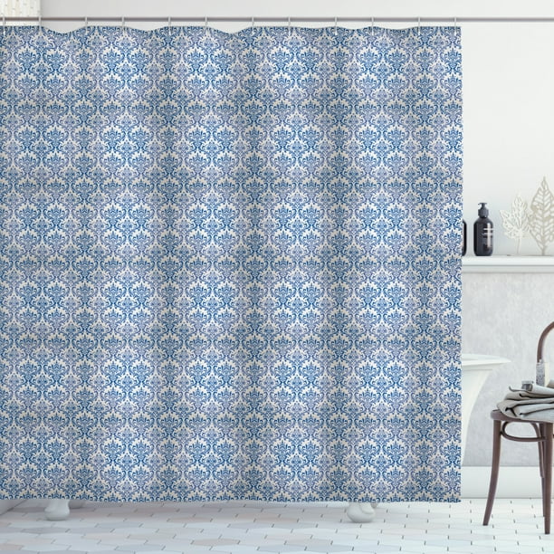 Baroque Shower Curtain Theme For A Royal Setting Old And Antique Garnished Details Fabric Bathroom Set With Hooks 69w X 84l Inches Extra Long Cobalt Blue Pale Eggs By Ambesonne Baroque Shower Curtain Theme For A, Cobalt Blue Shower Curtain Set