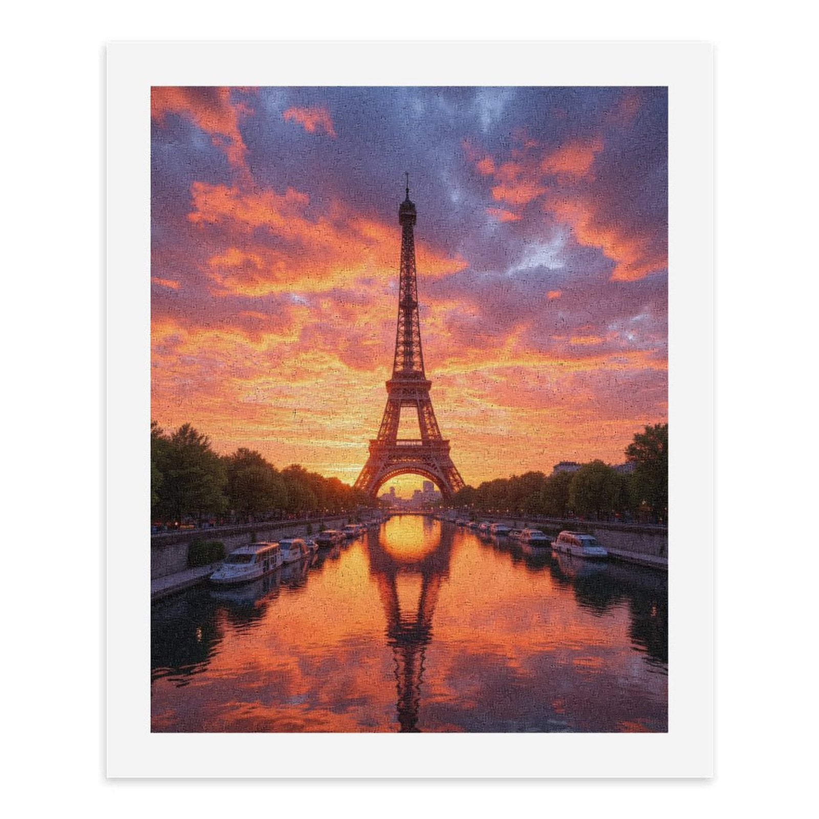 Paint by Numbers Kit for Adults, Sunset Reflection Eiffel Tower Paris Paint by Numbers, Easy Paint by Numbers Kit for Adults Beginner, DIY Adult Paint by Number Kits on Canvas, Home Decor