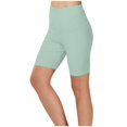 thumbnail image 3 of Mwjwdo Women's High Waist Lounge Yoga Shorts, 8" Biker Gym Shorts for Women, Comfy Elastic Solid Color Yoga Pants for Ladies Blue XXXL, 3 of 9