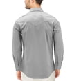 thumbnail image 2 of Red Label Pearl Snap Western Long Sleeve Slim Fit Shirt D-20 (M, Silver), 2 of 3