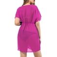 thumbnail image 4 of HAPPY BAY Women's Plus Size Holiday Swimsuit Cover Ups M-L Raspberry, Solid, 4 of 6