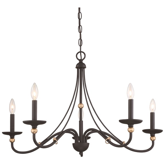 Minka Lavery - Westchester County - Chandelier 5 Light Farm House White/Gilded