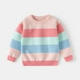 thumbnail image 2 of CYRBOKO Toddler Girls Knitted Sweaters, Crew Neck Cotton Stretchy Long Sleeve Winter Clothing Pink Size 2-3 T, 2 of 3