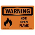 thumbnail image 1 of SignMission OS-WS-A-1824-L-12189 18 x 24 in. OSHA Warning Sign - Hot Open Flame with Symbol, 1 of 1