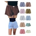 thumbnail image 3 of Honganda Shorts à Carreaux pour Femmes avec Boutons devant Shorts de Détente Boxeurs, 3 of 9