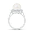 thumbnail image 2 of ANGARA Freshwater Cultured Pearl Ring with Floral Halo in 14K White Gold for Women | June Birthstone, Birthday, Anniversary, Jewelry Gift for Women | Natural Pearl Ring, 2 of 8