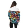thumbnail image 4 of FORMRS Womens Scarf Winter Soft Long Big Warm Shawls Wrap Tassel Scarves, Vibrant Dragon Scales Pattern, 4 of 9