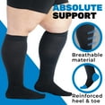 thumbnail image 6 of (3 Pairs) Made in USA - Extra Wide Support Knee Hi 20-30mmHg - Black, 3X-Large, 6 of 11