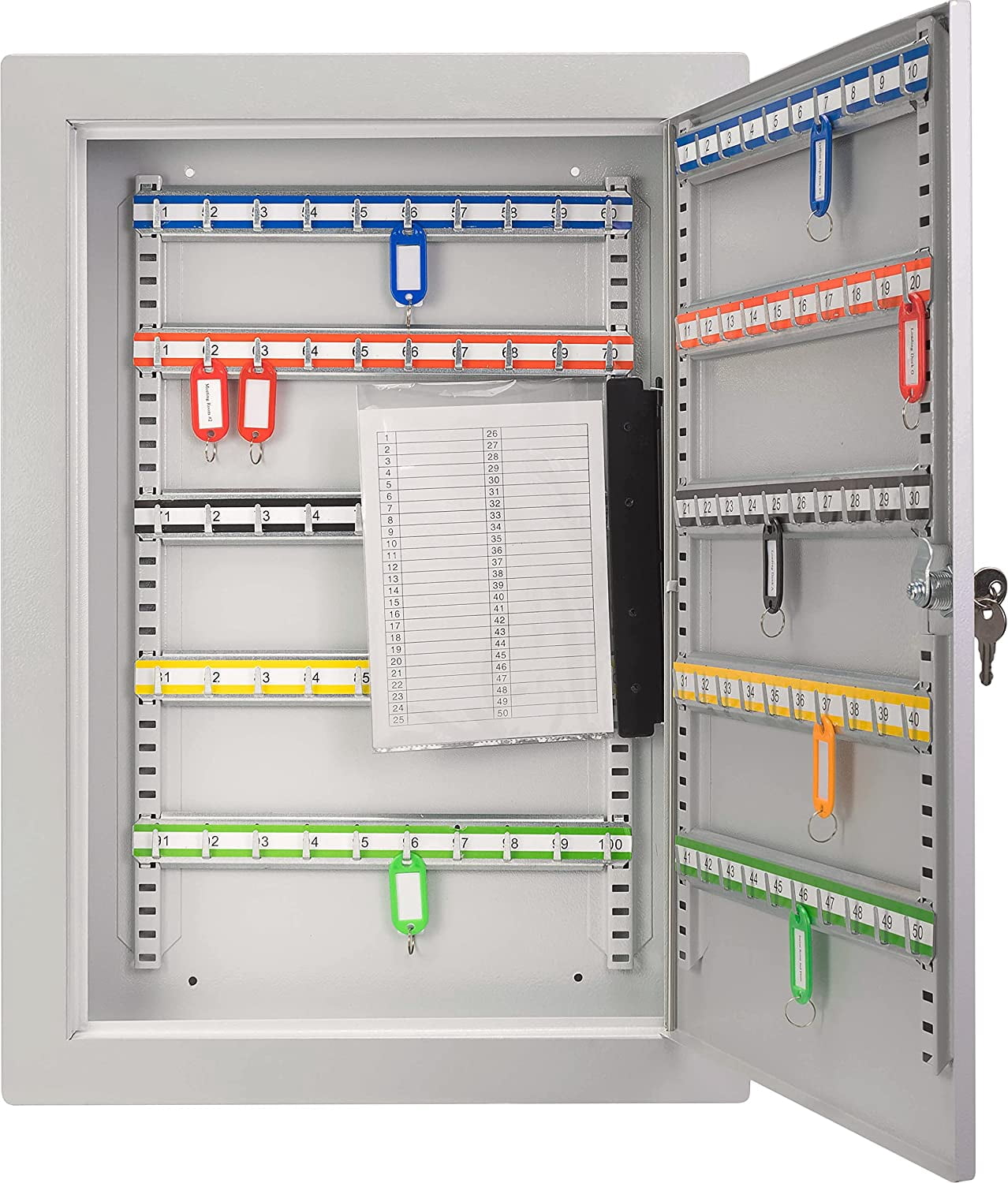BARSKA CB13534 Key Lock 100 Position in Wall Adjustable Key Cabinet Lock Box Flange Gray