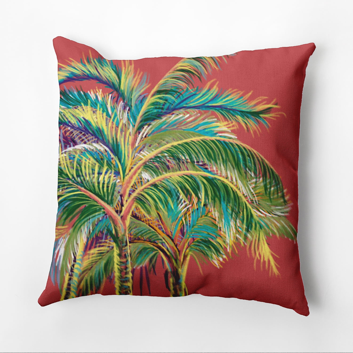 Simply Daisy 16" x 16" Vacation Polyester Indoor/Outdoor Pillow, Red (1 count)