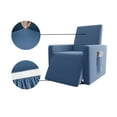 thumbnail image 3 of No. 918 Bellamy Modern Honeycomb Stretch Fit Elastic Recliner Cover, Blue, 3 of 7