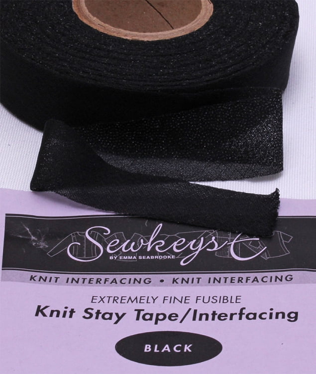 Black 1" Fusible Knit Stay Tape 1" X 25 yards SewkeysE Extremely