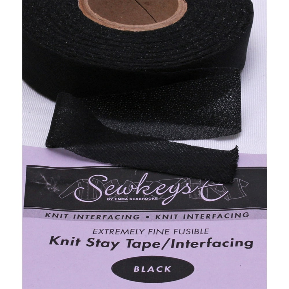 Black 1" Fusible Knit Stay Tape 1" X 25 yards SewkeysE Extremely