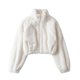 thumbnail image 4 of Abrigos de felpa para mujer, chaquetas cortas informales vintage de manga larga con cuello alto suelto, ropa de invierno mullida, abrigos de moda para mujer, 4 of 5