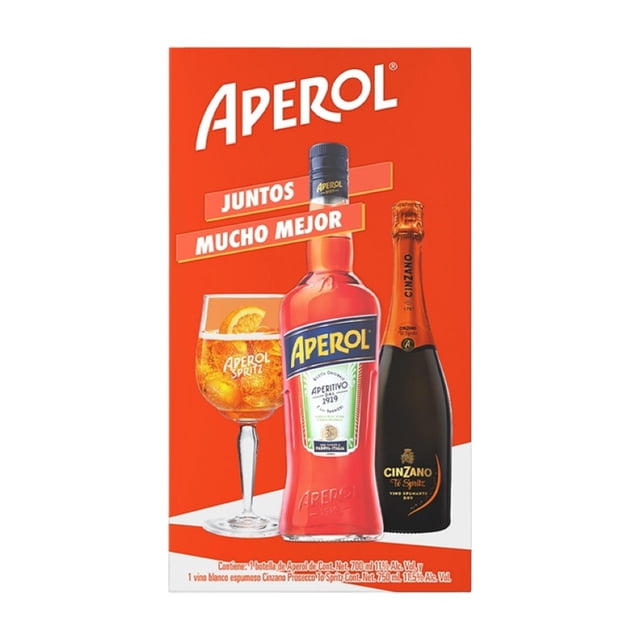 Licor de hierbas Aperol 700 ml + Cinzano To Spritz 750 ml