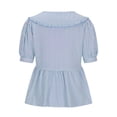 thumbnail image 5 of HomeGardon Summer Tops Tops for Women Beautiful and Gentle Style Solid Color Shirt Fashionable and Short Sleeved Temperament Women's Clothing,S-XL, 5 of 8